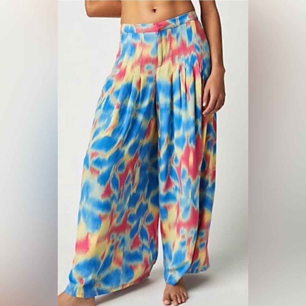NWOT Free People Wild Child Printed Pants in Candy 🍭 Combo New $128 Pockets - Picture 3 of 7